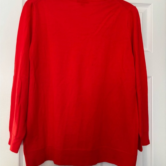 J. Crew Collection Vibrant Red Merino Wool Crew Neck Sweater-XL - Picture 3 of 6